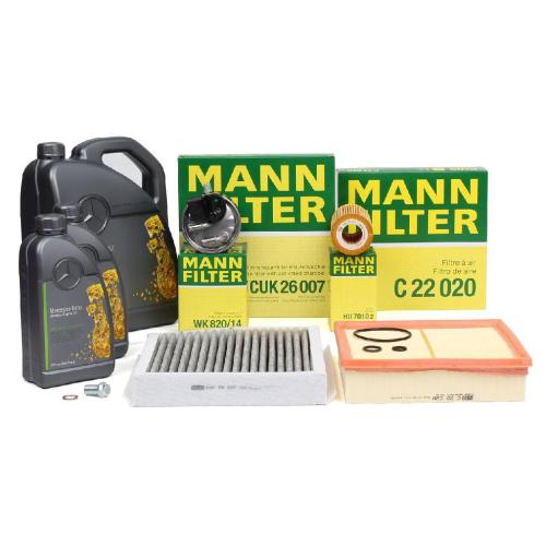 MANN Filterset 4-tlg + 7L ORIGINAL 5W30 Motoröl MERCEDES W176 W246 C117 X117 X156 OM651 Bild MANN Filterset 4-tlg + 7L ORIGINAL 5W30 Motoröl MERCEDES W176 W246 C117 X117 X156 OM651