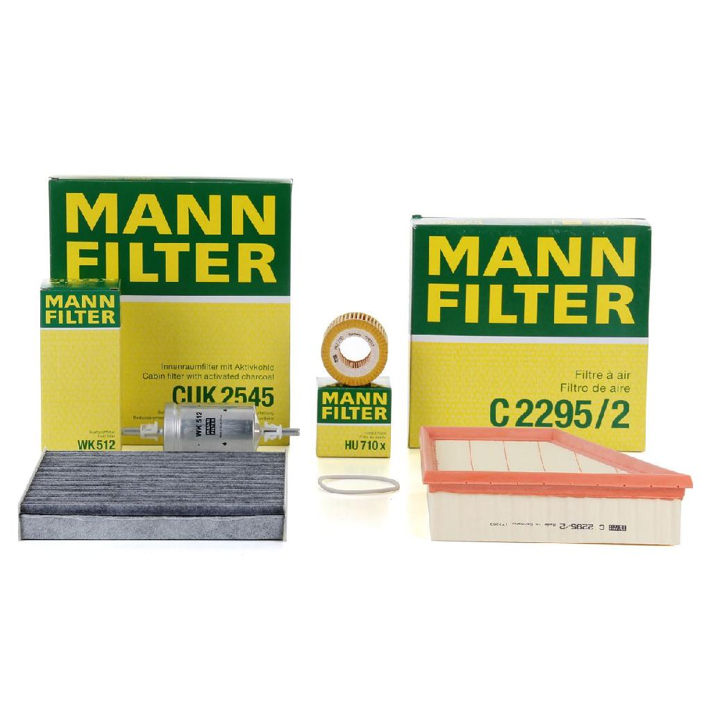 MANN-FILTER Luftfilter C 2295/2 + Filter, Innenraumluft CUK 2545 + Kraftstofffilter WK 512 + Ölfilter HU 710 x