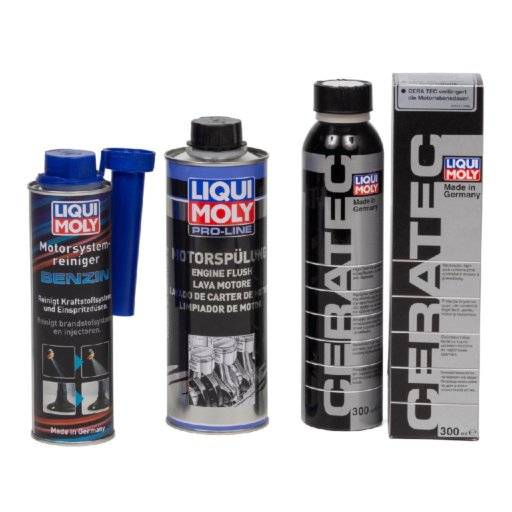 LIQUI MOLY Motoröladditiv 3721 + Motoröladditiv 2427 + Kraftstoffadditiv 5129