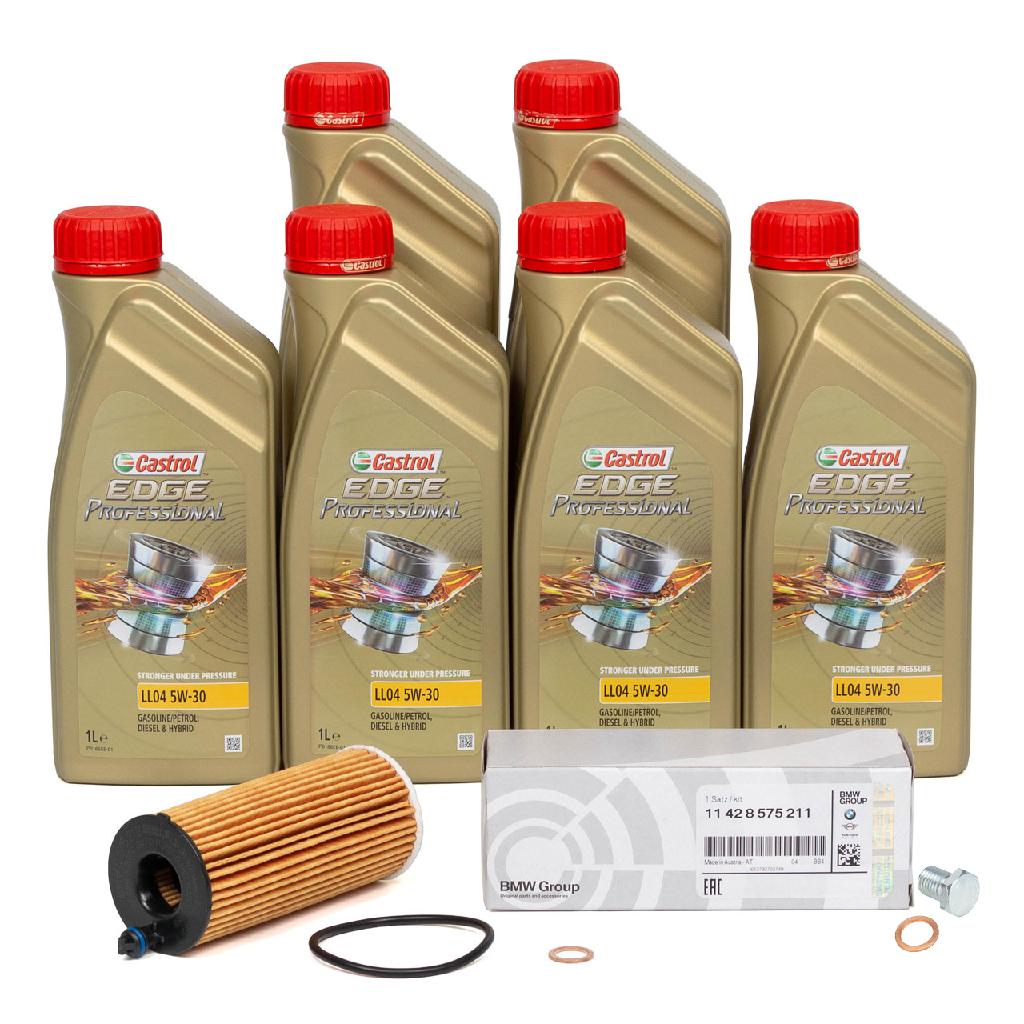 6L 6 Liter CASTROL EDGE BMW Longlife IV LL04 5W-30 + ORIGINAL BMW Ölfilter 11428575211