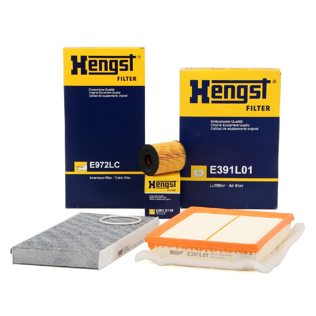 HENGST FILTER Luftfilter E391L01 + Ölfilter E60H D110 + Filter, Innenraumluft E972LC