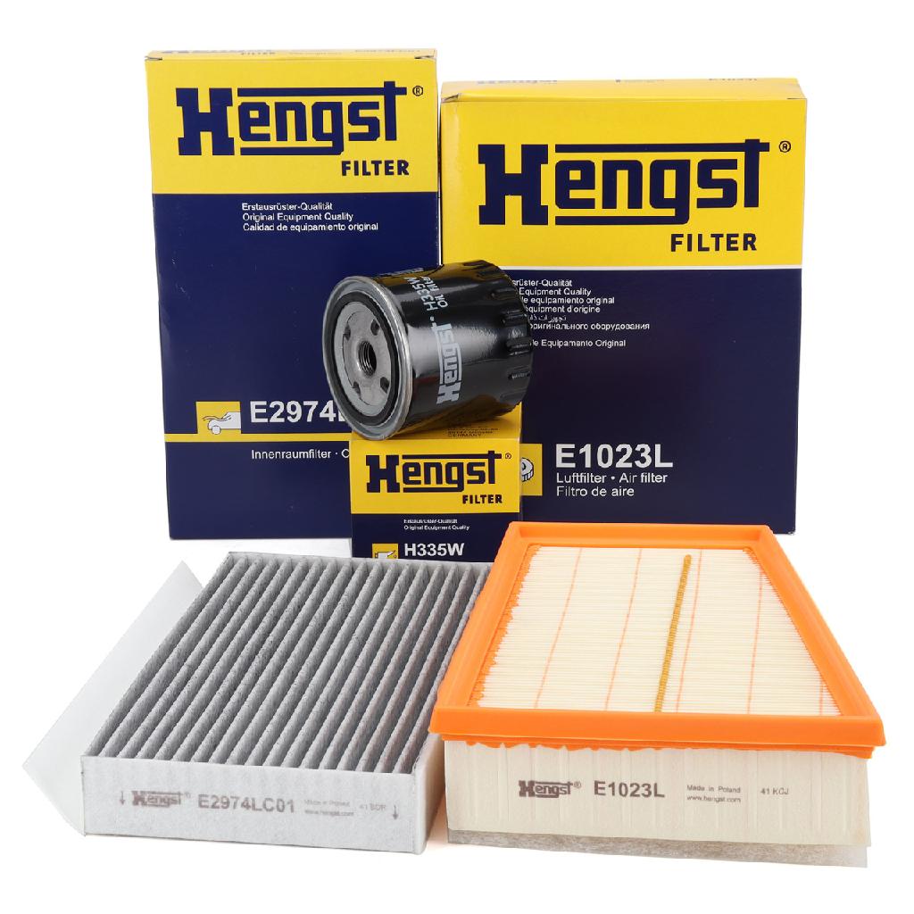 HENGST FILTER Ölfilter H335W + Filter, Innenraumluft E2974LC01 + Luftfilter E1023L