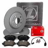 ZIMMERMANN Bremsbelagsatz, Scheibenbremse 22308.175.1 + Bremsscheibe 100.3379.20 FEBI BILSTEIN Warnkontakt, Bremsbelagverschleiß 104920