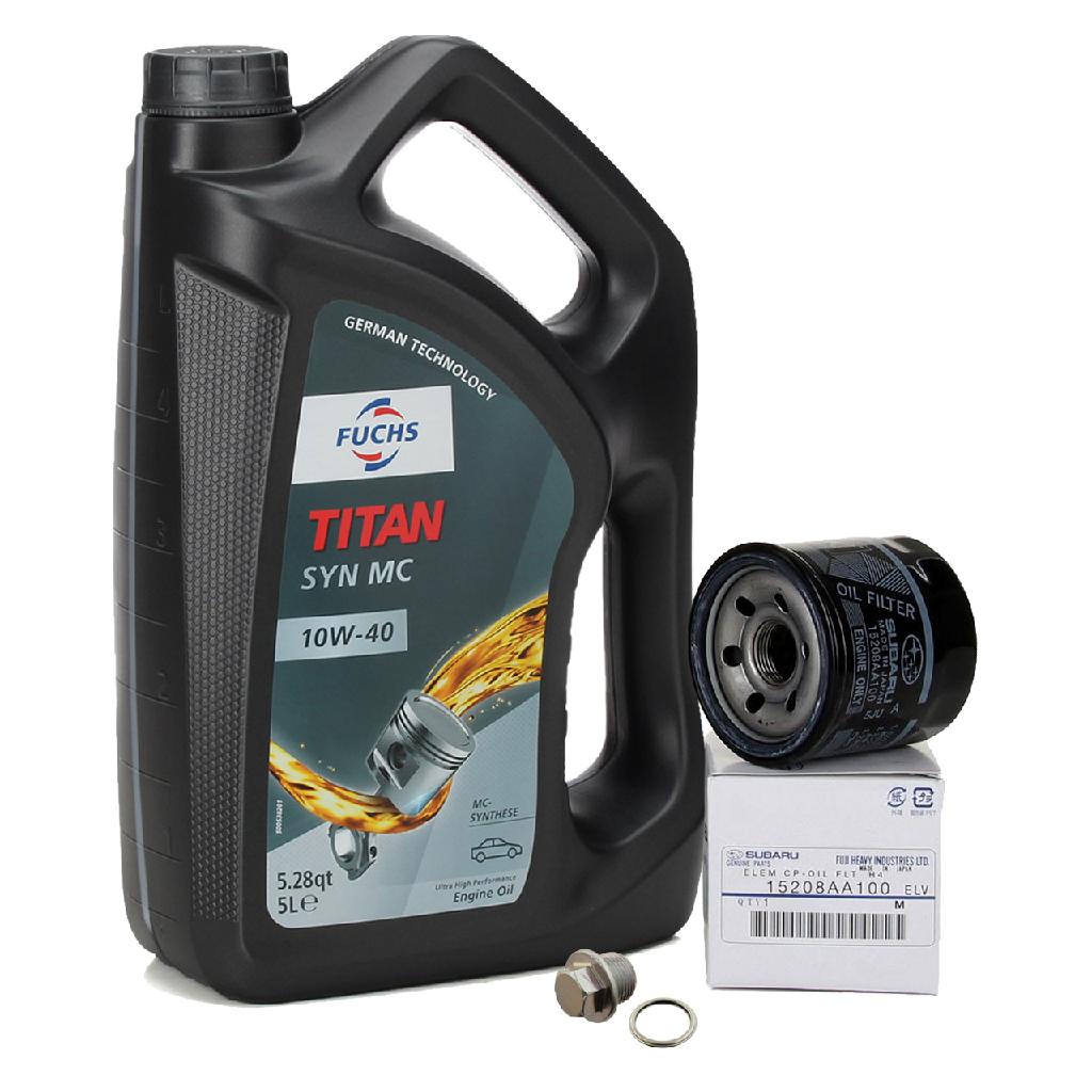 5 Liter FUCHS TITAN SYN MC 10W40 Motoröl + ORIGINAL SUBARU Ölfilter 15208-AA100