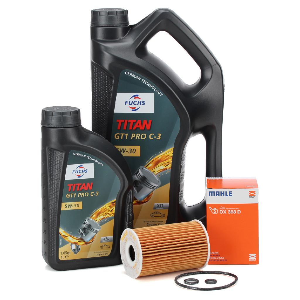 5L 5 Liter FUCHS Motoröl TITAN GT1 PRO C-3 5W30 + MAHLE Ölfilter OX388D