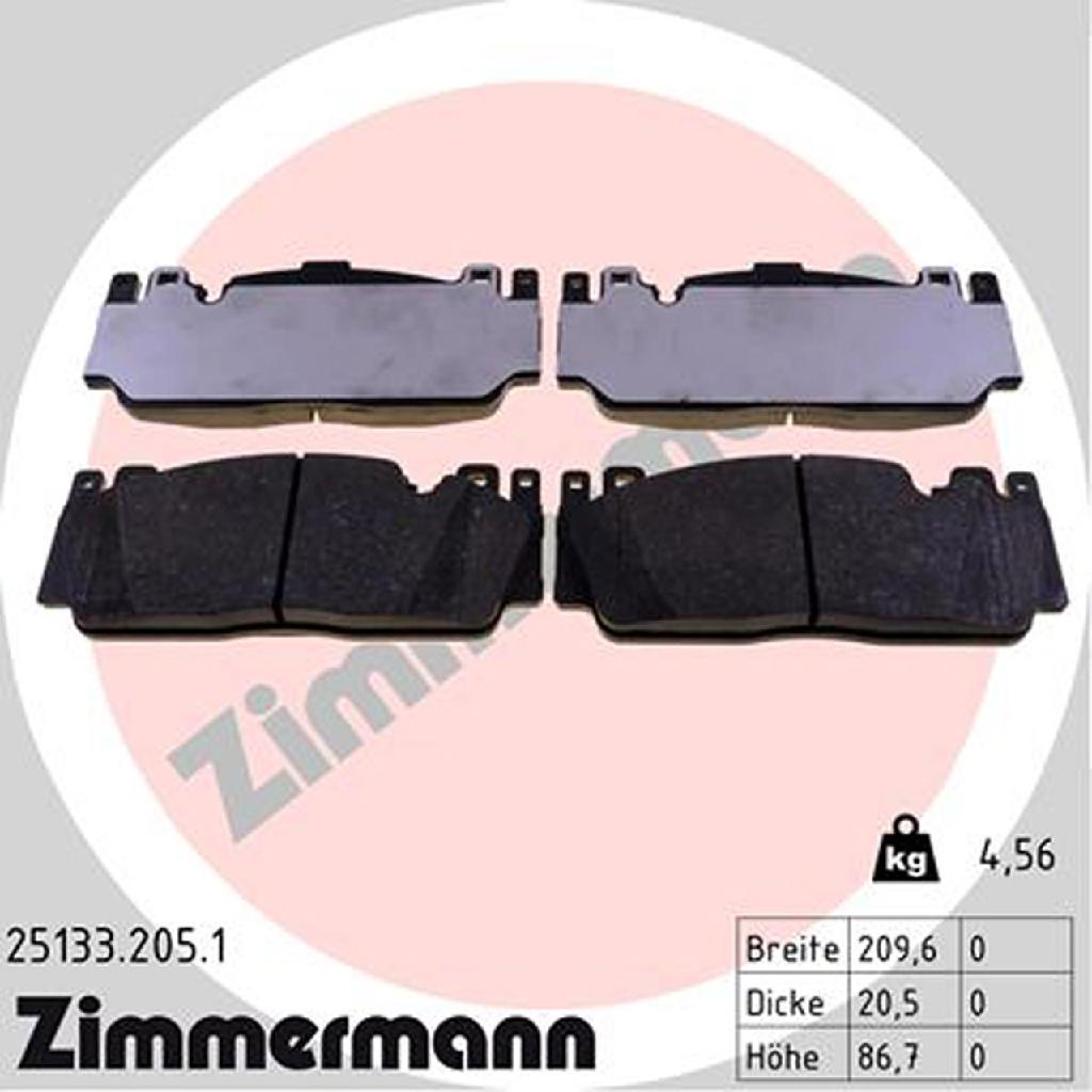 ZIMMERMANN Bremsbeläge + Wako BMW 5er F10 M5 6er F12 F13 M6 560/575/600 PS vorne Bild ZIMMERMANN Bremsbeläge + Wako BMW 5er F10 M5 6er F12 F13 M6 560/575/600 PS vorne