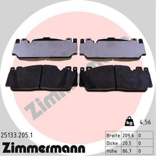 ZIMMERMANN Bremsbeläge + Wako BMW 5er F10 M5 6er F12 F13 M6 560/575/600 PS vorne Bild ZIMMERMANN Bremsbeläge + Wako BMW 5er F10 M5 6er F12 F13 M6 560/575/600 PS vorne