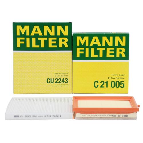 MANN-FILTER Luftfilter C 21 005 + Filter, Innenraumluft CU 2243 Bild MANN-FILTER Luftfilter C 21 005 + Filter, Innenraumluft CU 2243