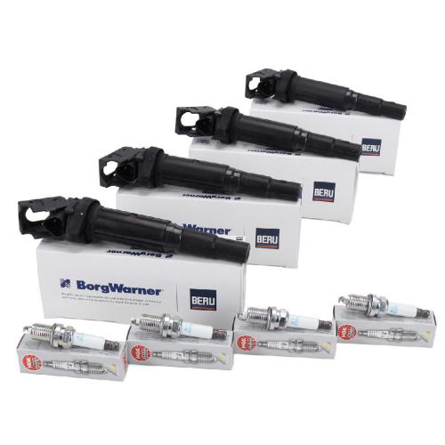 4x BERU Zündsple + 4x NGK Zündkerze BMW E81-88 E46 E90-93 X1 E84 X3 E83 N40 N42 N45 N46 Bild 4x BERU Zündsple + 4x NGK Zündkerze BMW E81-88 E46 E90-93 X1 E84 X3 E83 N40 N42 N45 N46