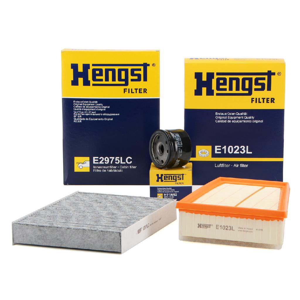 HENGST FILTER Filter, Innenraumluft E2975LC + Luftfilter E1023L + Ölfilter H11W02