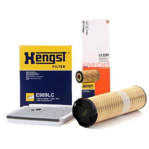 MAHLE Luftfilter LX 816/5 HENGST FILTER Ölfilter E11H D57 + Filter, Innenraumluft E989LC Bild MAHLE Luftfilter LX 816/5 HENGST FILTER Ölfilter E11H D57 + Filter, Innenraumluft E989LC