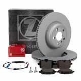 ZIMMERMANN Bremsen Set Bremsscheiben + Bremsbeläge + Sensor BMW 5er G30 G31 6er G32 hinten