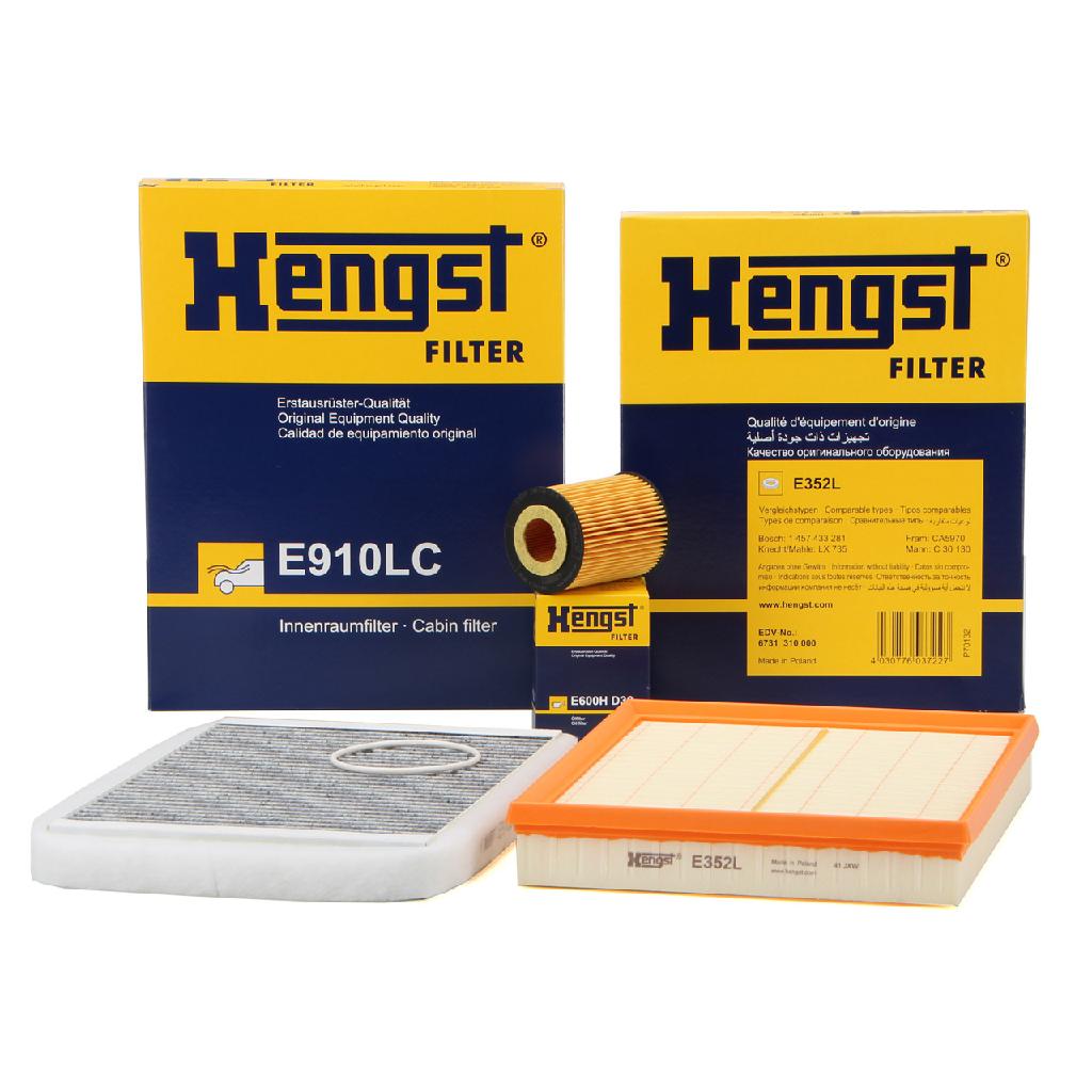 HENGST FILTER Luftfilter E352L + Ölfilter E600H D38 + Filter, Innenraumluft E910LC