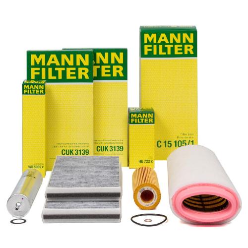 MANN-FILTER Kraftstofffilter WK 5002 + Filter, Innenraumluft CUK 3139 + Luftfilter C 15 105/1 + Ölfilter HU 722 x Bild MANN-FILTER Kraftstofffilter WK 5002 + Filter, Innenraumluft CUK 3139 + Luftfilter C 15 105/1 + Ölfilter HU 722 x