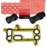 2x METZGER / ELRING Rohrstutzen O-Ring Ölfiltergehäuse Ölkühler Satz BMW 1er 3er N47