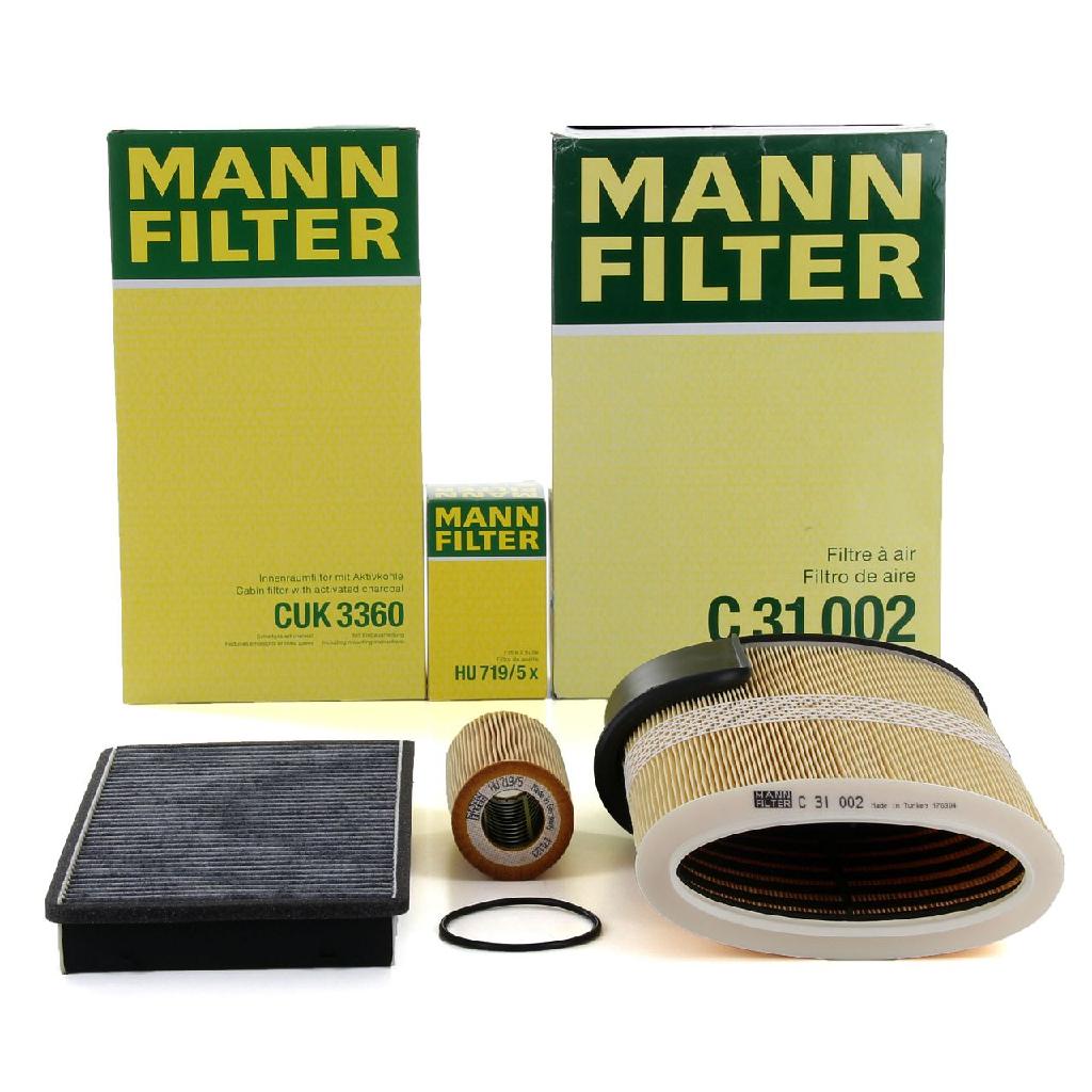 MANN-FILTER Luftfilter C 31 002 + Filter, Innenraumluft CUK 3360 + Ölfilter HU 719/5 x