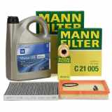 MANN Filterset + 5L ORIGINAL 5W30 dexos1 Gen2 Motoröl OPEL Adam (M13) 1.2 1.4 69-150 PS