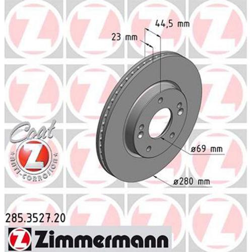 ZIMMERMANN Bremsbelagsatz, Scheibenbremse 22052.180.2 + Bremsscheibe 285.3527.20 Bild ZIMMERMANN Bremsbelagsatz, Scheibenbremse 22052.180.2 + Bremsscheibe 285.3527.20