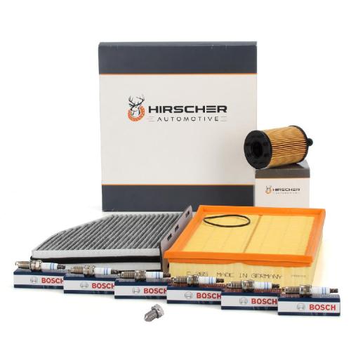 HIRSCHER Filterset + 6x BOSCH Zündkerze VW Golf 5 R32 Eos AUDI A3 8P TT 8J 3.2 V6 250 PS Bild HIRSCHER Filterset + 6x BOSCH Zündkerze VW Golf 5 R32 Eos AUDI A3 8P TT 8J 3.2 V6 250 PS