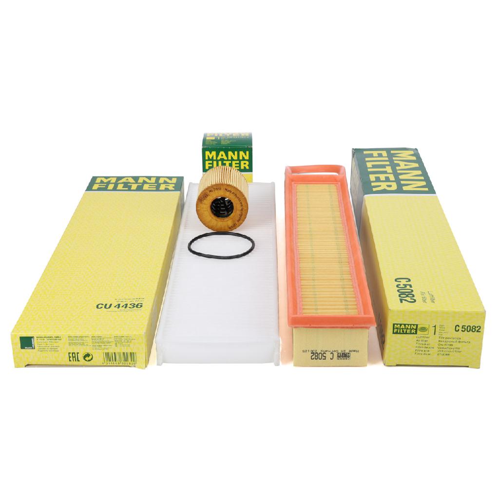 MANN-FILTER Filter, Innenraumluft CU 4436 + Ölfilter HU 711/51 x + Luftfilter C 5082