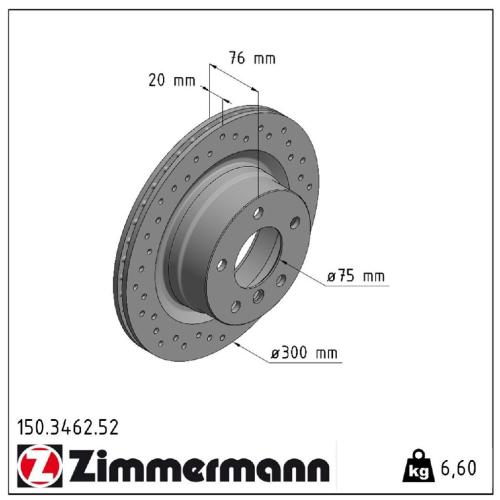 Zimmermann SPORT Bremsscheiben + Beläge Wako BMW E82 E88 118-125i 118/120d 03.2010> hinten Bild Zimmermann SPORT Bremsscheiben + Beläge Wako BMW E82 E88 118-125i 118/120d 03.2010> hinten