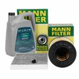 MANN Filterset + 5L ORIGINAL 0W20 Motoröl AUDI A4 (B9) A5 (F5) 1.4 TFSI 150 PS