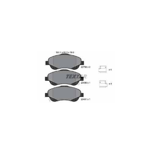 TEXTAR Bremsbelagsatz, Scheibenbremse 2376802 + Bremsscheibe 92168003 Bild TEXTAR Bremsbelagsatz, Scheibenbremse 2376802 + Bremsscheibe 92168003