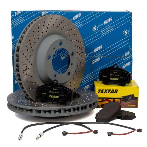 SEBRO Bremsscheiben + TEXTAR Beläge PORSCHE 996 3.6 GT3 / GT2 bis 12.2002 vorne Bild SEBRO Bremsscheiben + TEXTAR Beläge PORSCHE 996 3.6 GT3 / GT2 bis 12.2002 vorne