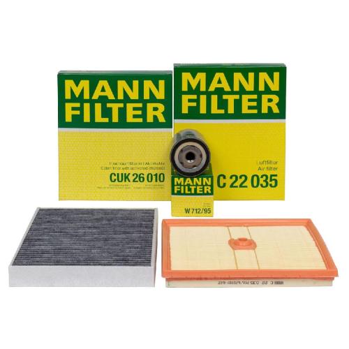 MANN Filterset VW Polo 5 AUDI A1 8X SEAT Ibiza 4 Toledo 4 SKODA Fabia 3 Rapid 1.0 TSI Bild MANN Filterset VW Polo 5 AUDI A1 8X SEAT Ibiza 4 Toledo 4 SKODA Fabia 3 Rapid 1.0 TSI