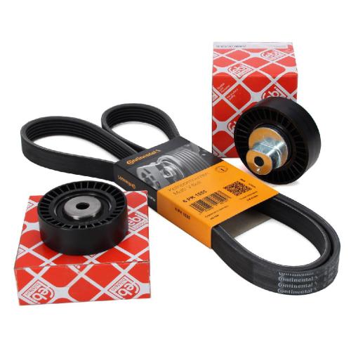 CONTI 6PK1555 Keilrippenriemen + FEBI Rollen BMW 3er E36 5er E34 E39 7er E38 Z3 M50 M52 Bild CONTI 6PK1555 Keilrippenriemen + FEBI Rollen BMW 3er E36 5er E34 E39 7er E38 Z3 M50 M52