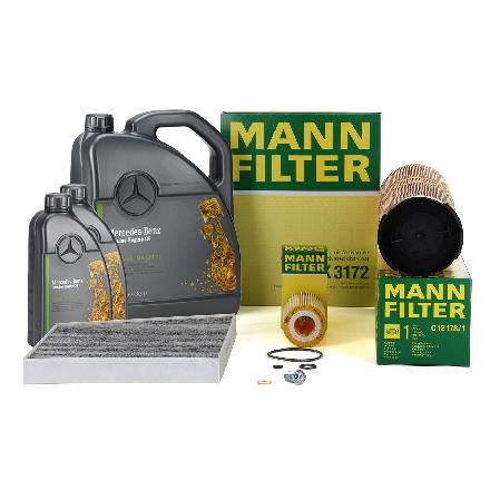 MANN Filterset 3-tlg + 7L ORIGINAL 5W30 Motoröl MERCEDES W211 S211 E200/220/270CDI OM646 Bild MANN Filterset 3-tlg + 7L ORIGINAL 5W30 Motoröl MERCEDES W211 S211 E200/220/270CDI OM646