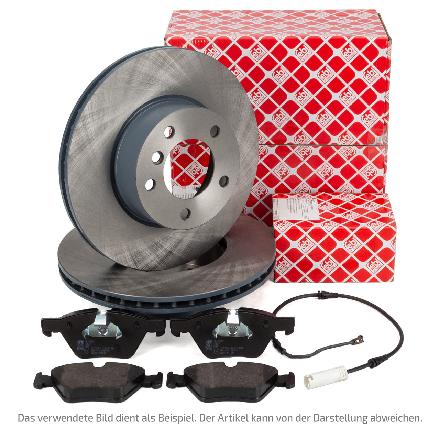 FEBI Bremsscheiben + Beläge + Sensor MERCEDES W176 W246 C/X117 X156 ohne Sportpaket vorne