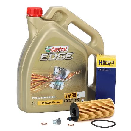 5L CASTROL EDGE 5W-30 M LL-04 Motoröl + HENGST Ölfilter BMW F20/21 F22/23 F30 F32 B37 B38