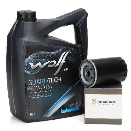 5L WOLF 10W40 B4 Motoröl + HIRSCHER Ölfilter VW Golf 3 4 5 6 Passat Polo T4 T5 1.6-2.0