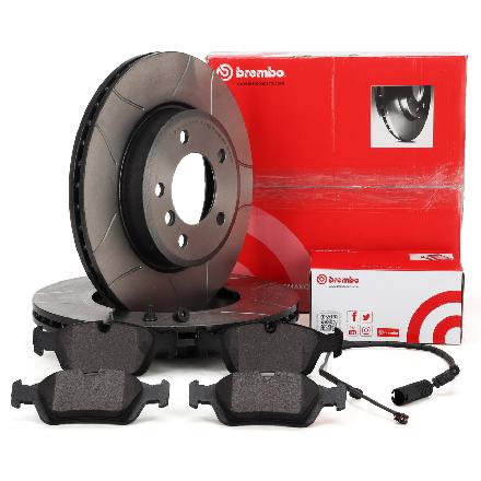 Brembo MAX LINE Bremsscheiben + Beläge + Wako BMW 3er E46 320-328i 320d vorne