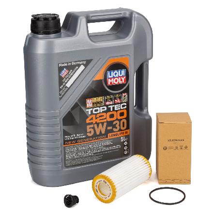 5L LIQUI MOLY TOP TEC 4200 5W30 Motoröl + ORIGINAL VAG Ölfilter 1.8/2.0 TSI 06L115562B