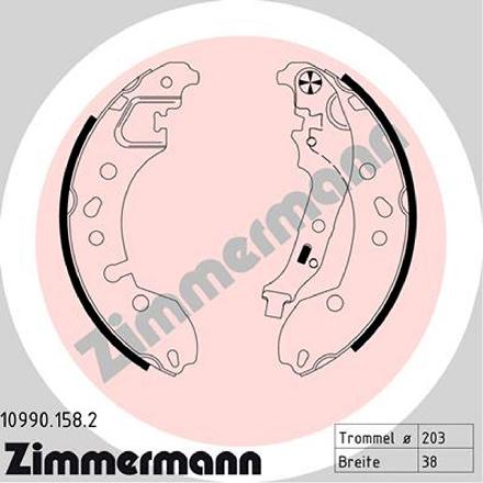 ZIMMERMANN Bremstrommel 405.4103.20 + Bremsbackensatz 10990.158.2