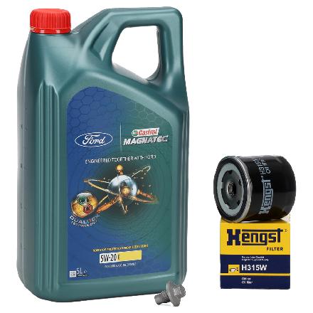 5L 5 Liter ORIGINAL Ford CASTROL Motoröl Öl MAGNATEC E 5W20 + HENGST Ölfilter 1883037