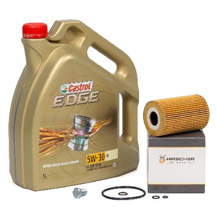 5 Liter CASTROL Edge Motoröl ÖL 5W30 M + HIRSCHER Ölfilter 11421716192