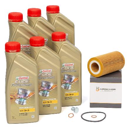 6L CASTROL EDGE Motoröl 5W30 + HIRSCHER Ölfilter BMW E46 318d 320d E39 520d M47