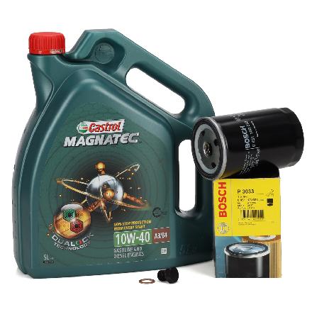 5L CASTROL MAGNATEC 10W-40 Motoröl + BOSCH Ölfilter VW Golf 1 2 3 Passat Polo 86 T4 Vento