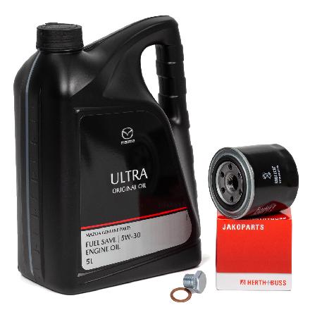 5L ORIGINAL Motoröl ULTRA 5W30 + HERTH+BUSS Ölfilter MAZDA 3 5 6 323 626 MPV II 1.7-2.0D