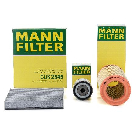 MANN-FILTER Filter, Innenraumluft CUK 2545 + Luftfilter C 12 107/1 + Ölfilter W 712/52