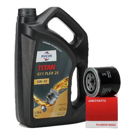 5 Liter FUCHS Motoröl 5W30 + HERTH+BUSS Ölfilter HONDA HYUNDAI KIA MAZDA TOYOTA