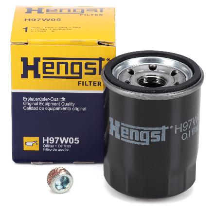 HENGST H97W05 Ölfilter + Schraube FIAT 500 500L Doblo Panda Punto Stilo Tipo 1.2 1.4