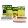 MANN-FILTER Luftfilter C 25 004 + Filter, Innenraumluft CUK 3172 + Kraftstofffilter WK 820/1 + &Ouml;lfilter HU 821 x + Luftfilter C 27 006
