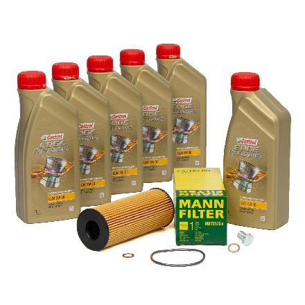 6 Liter CASTROL Edge Motoröl ÖL 5W30 M BMW Longlife-04 + MANN Ölfilter HU721/5x