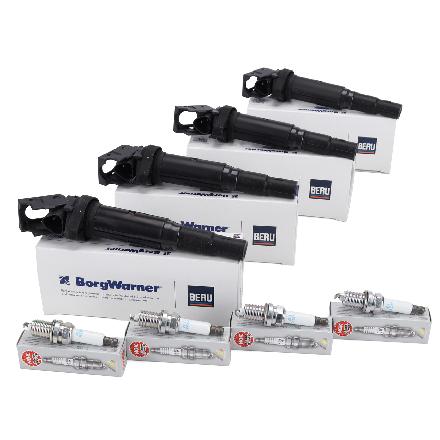 4x BERU Zündsple + 4x NGK Zündkerze BMW E81-88 E46 E90-93 X1 E84 X3 E83 N40 N42 N45 N46