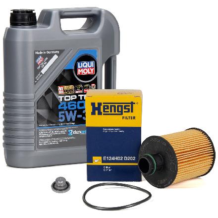 5L LIQUI MOLY Motoröl 5W30 dexos2 + HENGST Ölfilter OPEL Astra J Corsa D Meriva B 1.3 CDTI