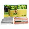 MANN-FILTER Luftfilter C 25 004 + Filter, Innenraumluft CUK 2722-2 + Kraftstofffilter WK 820/14 + &Ouml;lfilter HU 821 x + Luftfilter C 27 006